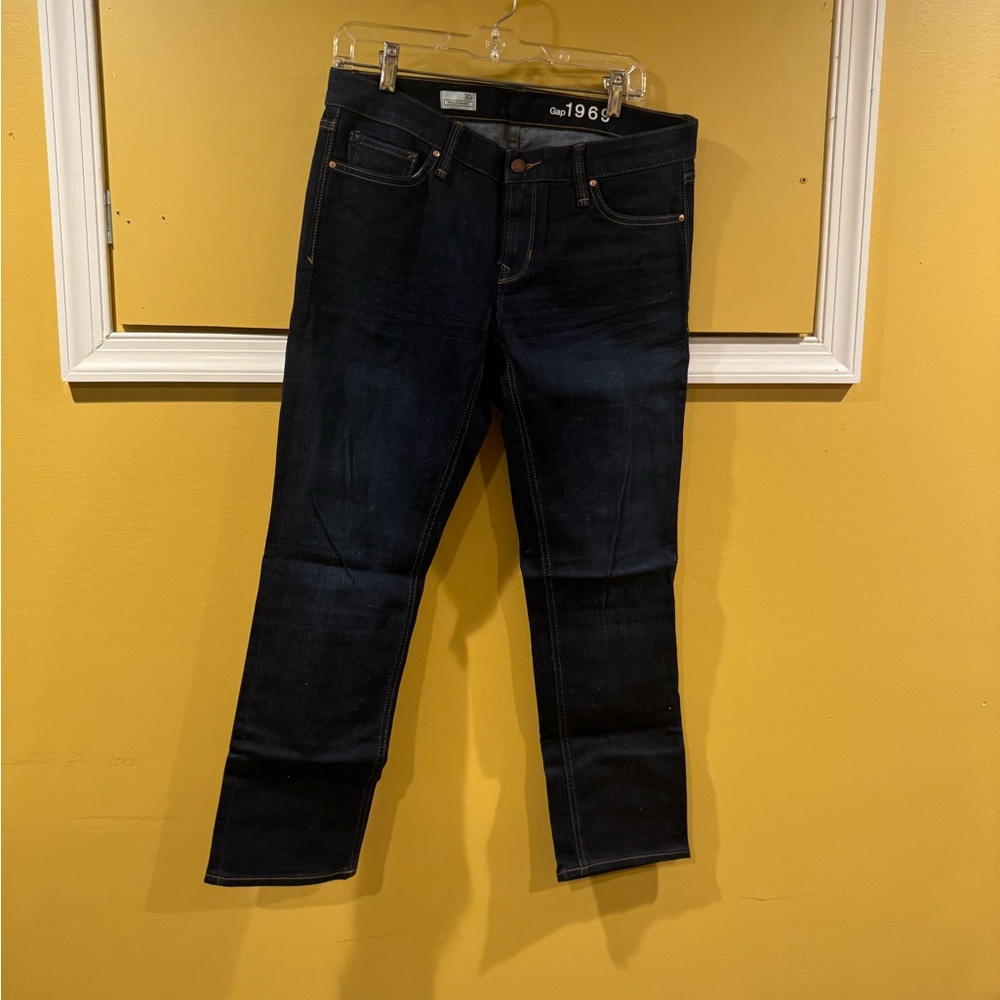 Gap 1969 Real Straight Jeans. Dark denim. Excellent condition. Size 30P